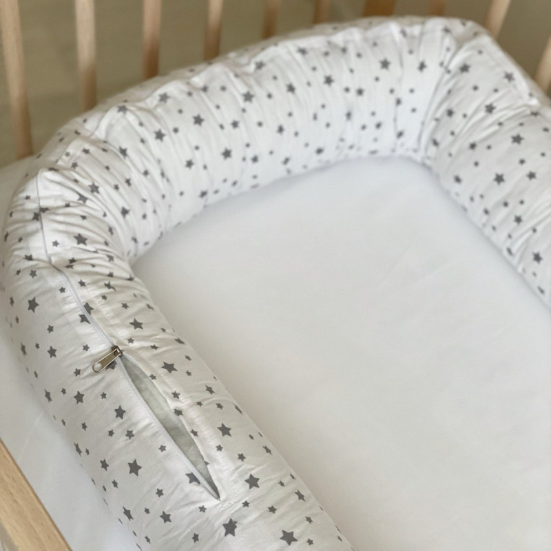 Постільна білизна Msonya SMART валик+ковдра 90х110+простирадло б/р зірка розсип сіра