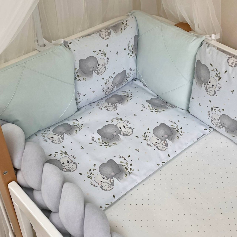 Постільна білизна Msonya Happy night Слоники м'ятний