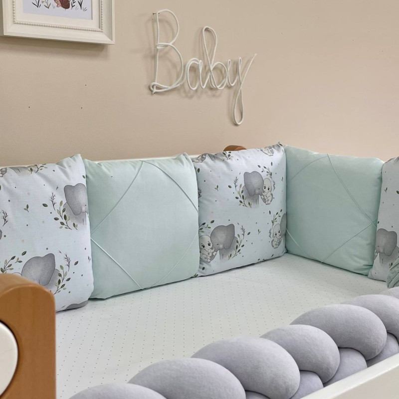 Постільна білизна Msonya Happy night Слоники м'ятний