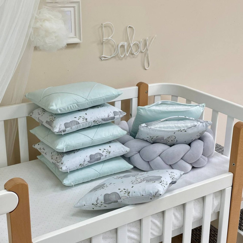 Постільна білизна Msonya Happy night Слоники м'ятний