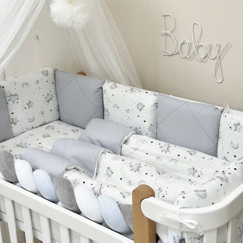 Постільна білизна Msonya Happy night Галактика сірий