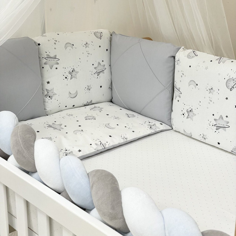 Постільна білизна Msonya Happy night Галактика сірий