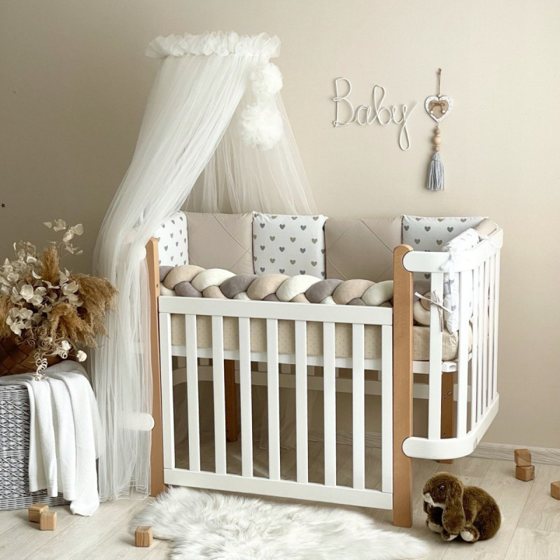 Постільна білизна Msonya Happy night Сердечка сіро-бежеві