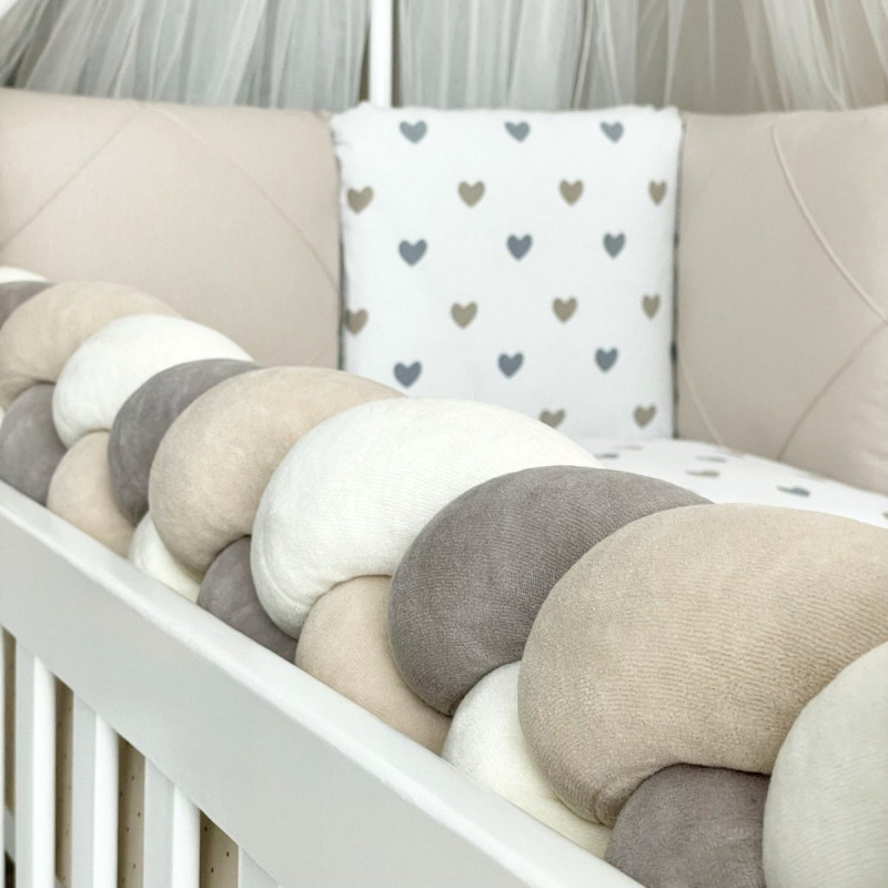 Постільна білизна Msonya Happy night Сердечка сіро-бежеві