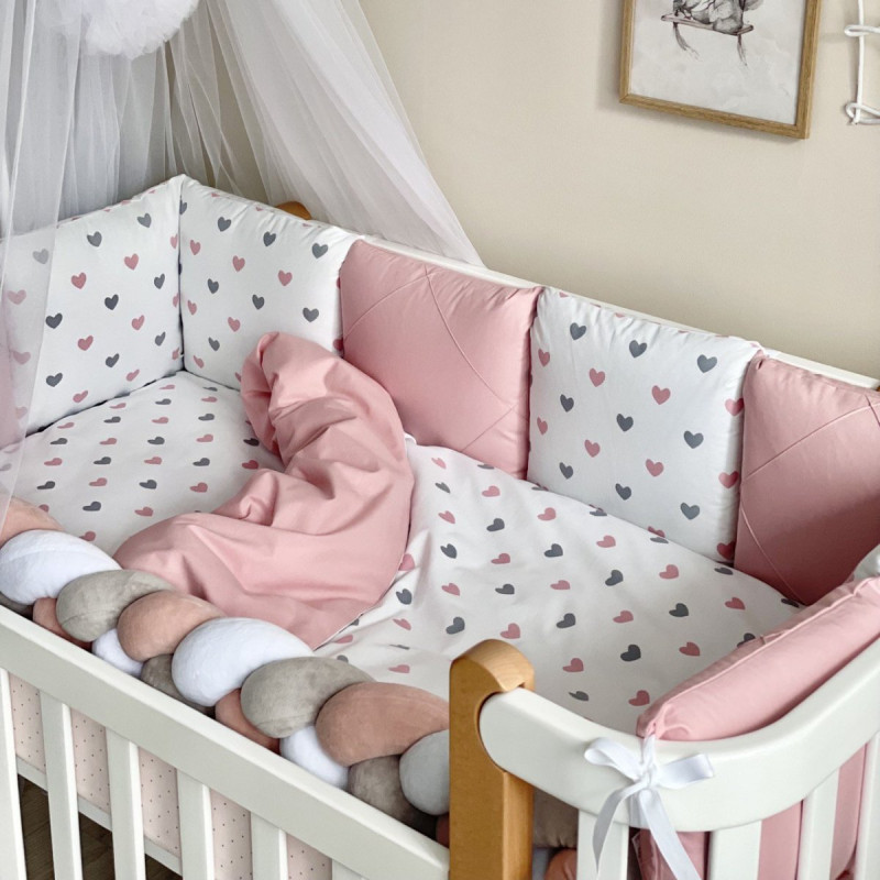 Постільна білизна Msonya Happy night Сердечка пудрові