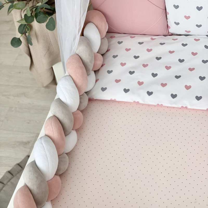 Постільна білизна Msonya Happy night Сердечка пудрові