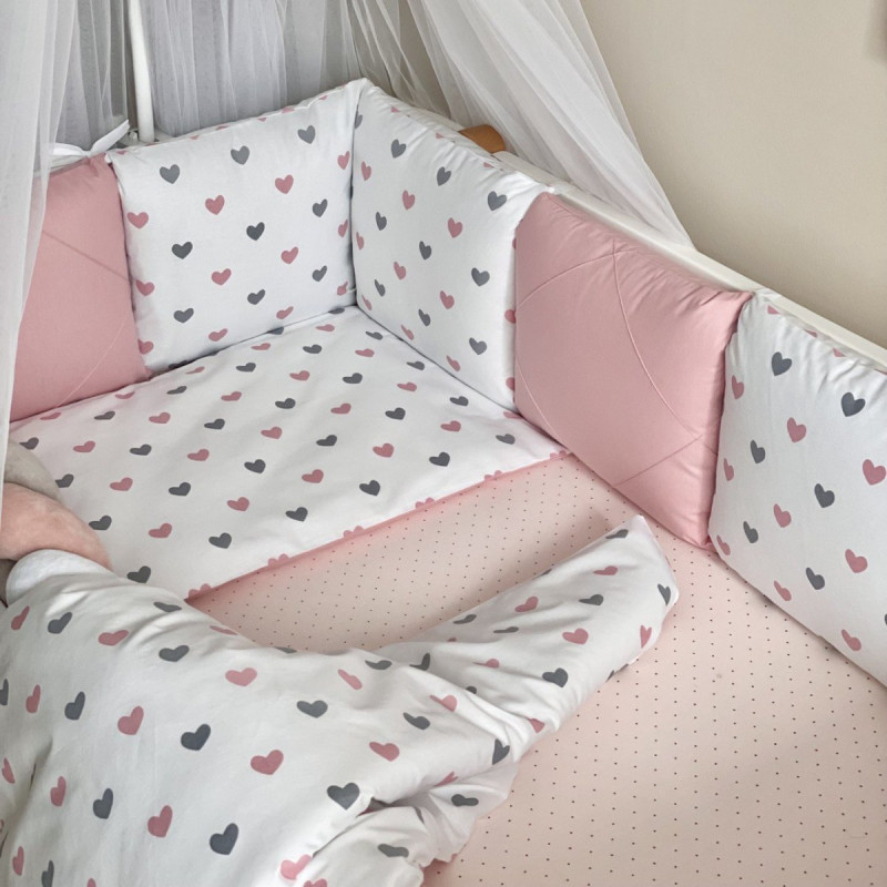 Постільна білизна Msonya Happy night Сердечка пудрові
