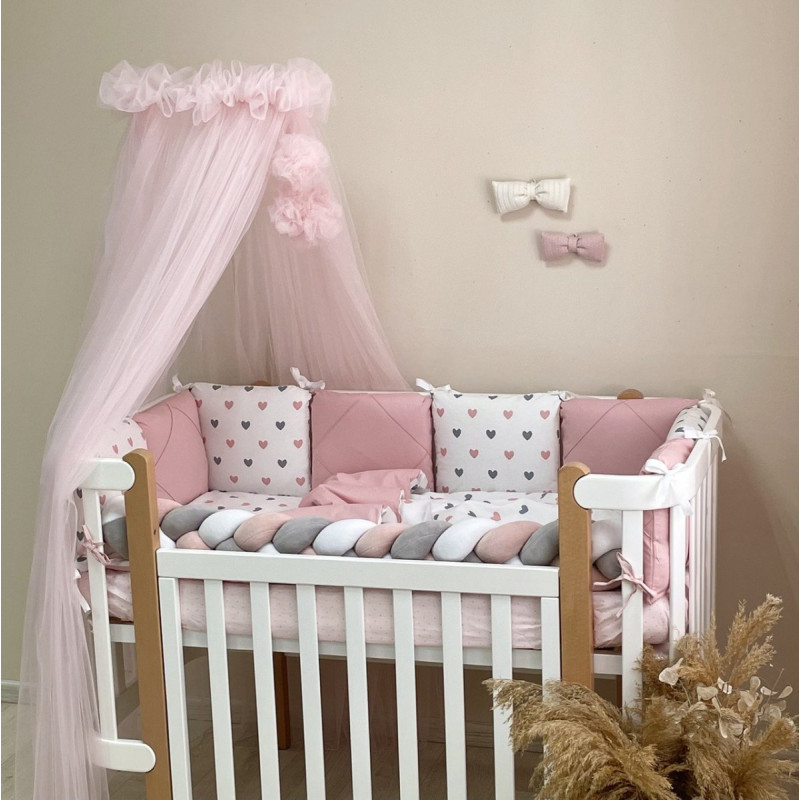 Постільна білизна Msonya Happy night Сердечка пудрові