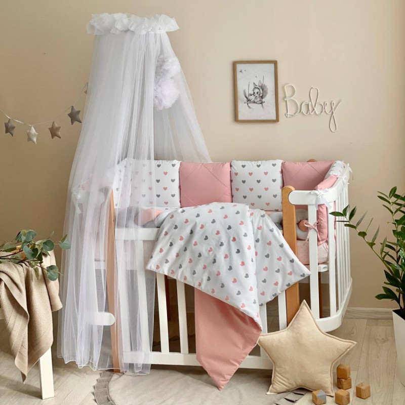 Постільна білизна Msonya Happy night Сердечка пудрові