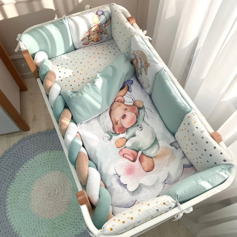 Постільна білизна Msonya Комплект Подушки; коса унісекс з друком на тканині мята стандарт, овал 60х120, 70х120 0213247