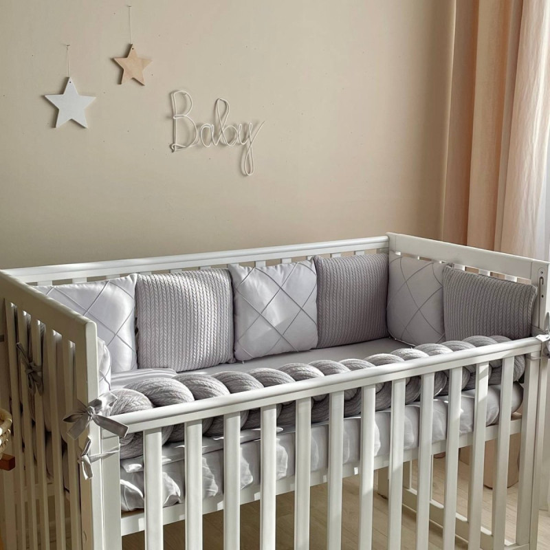 Постільна білизна Msonya Комплект Подушки; коса унісекс тканина Косичка сірий стандарт, овал 60х120, 70х120