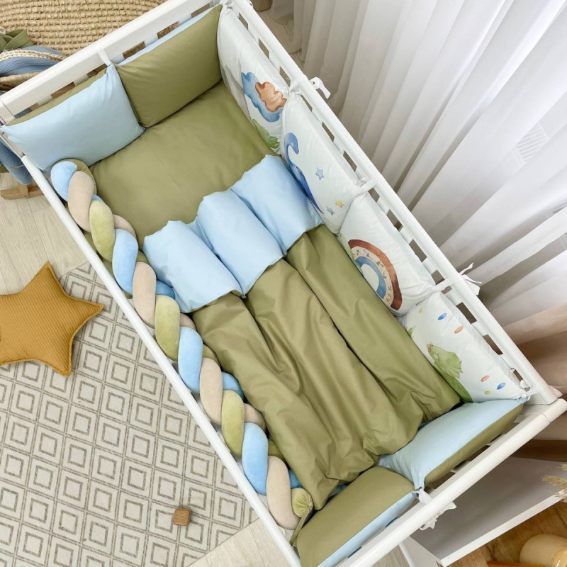 Постільна білизна Msonya Комплект Подушки; коса унісекс з друком на тканині Олива стандарт, овал 60х120, 70х120