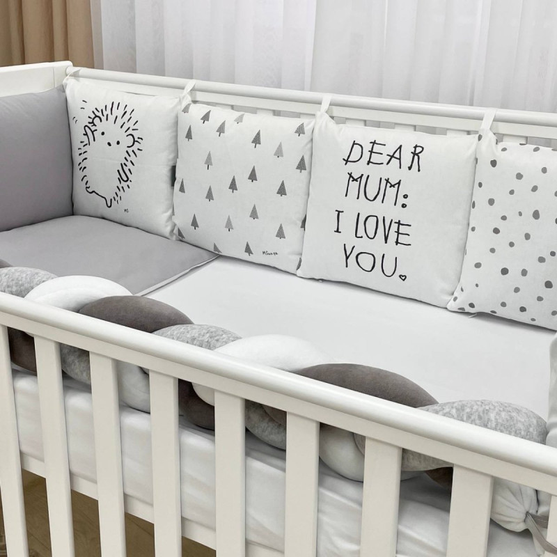 Постільна білизна Msonya Комплект Подушки; коса унісекс з друком на тканині сірий стандарт, овал 60х120, 70х120 0239496