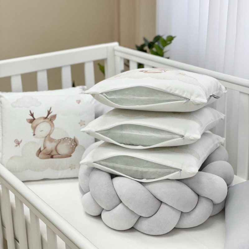 Постільна білизна Msonya Комплект Подушки; коса унісекс з друком на тканині сірий стандарт, овал 60х120, 70х120 023954