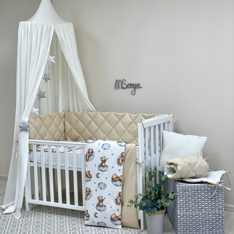 Постільна білизна Msonya Комплект стьобаний бортик унісекс з малюнком бежевий Стандарт 60х120 0291129