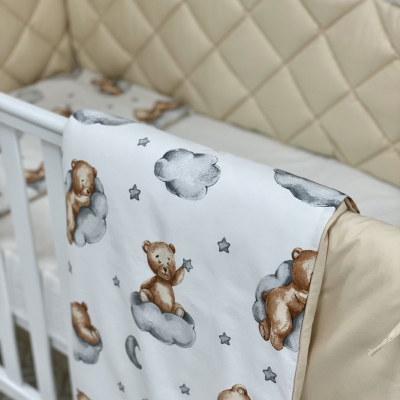 Постільна білизна Msonya Комплект стьобаний бортик унісекс з малюнком бежевий Стандарт 60х120 0291129