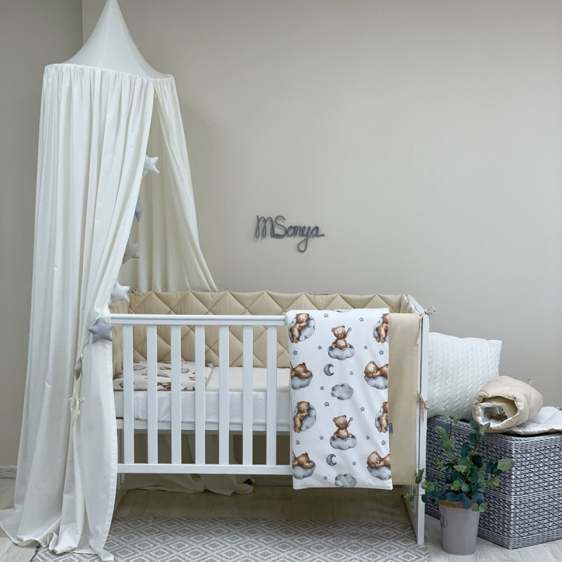 Постільна білизна Msonya Комплект стьобаний бортик унісекс з малюнком бежевий Стандарт 60х120 0291129