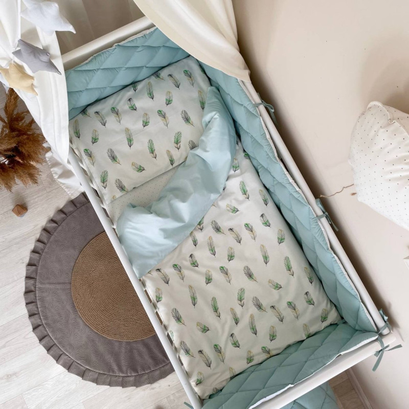 Постільна білизна Msonya Комплект стьобаний бортик унісекс з малюнком мята Стандарт 60х120 0291405