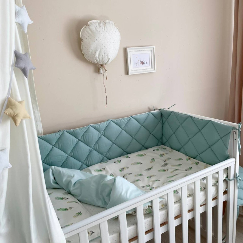 Постільна білизна Msonya Комплект стьобаний бортик унісекс з малюнком мята Стандарт 60х120 0291405