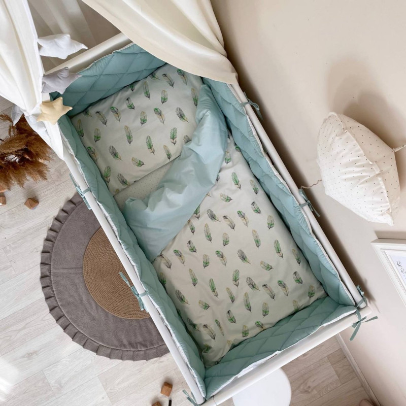 Постільна білизна Msonya Комплект стьобаний бортик унісекс з малюнком мята Стандарт 60х120 0291405