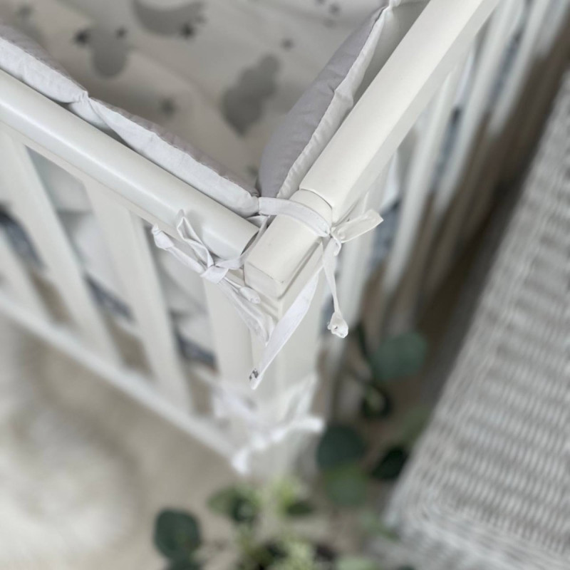 Постільна білизна Msonya Комплект стьобаний бортик унісекс з малюнком сірий Стандарт 60х120