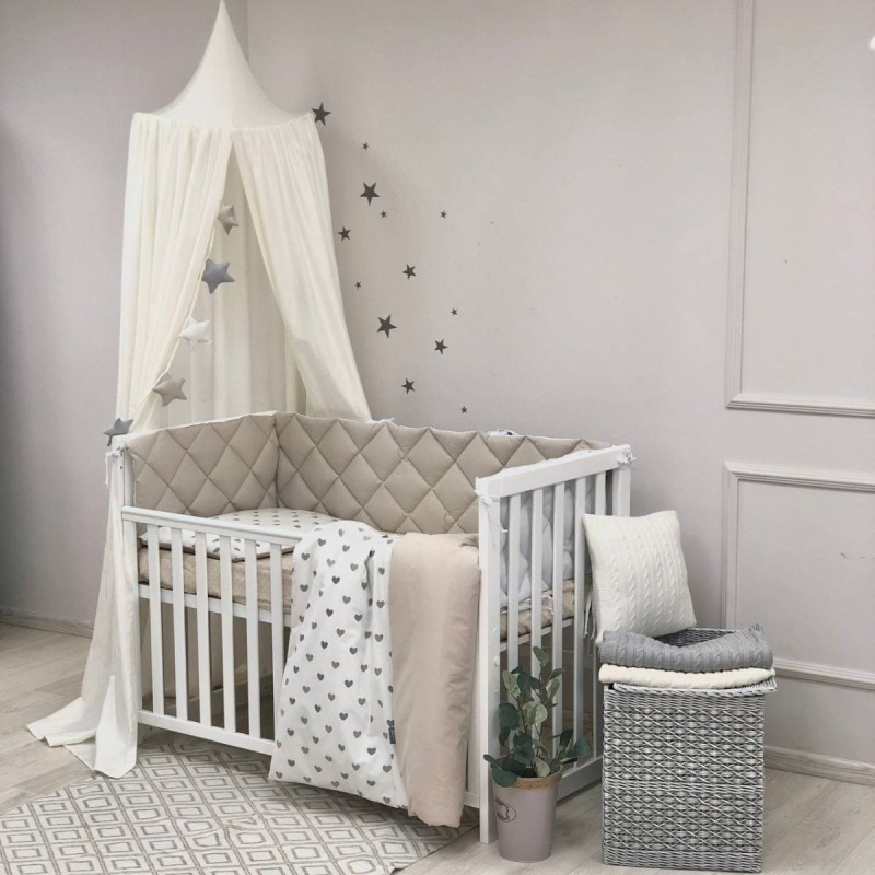 Постільна білизна Msonya Комплект стьобаний бортик дівчина стьобаний бортик бежевий Стандарт 60х120