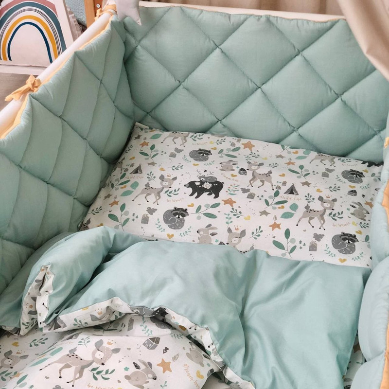 Постільна білизна Msonya Комплект стьобаний бортик унісекс з малюнком мята Стандарт 60х120 0291597