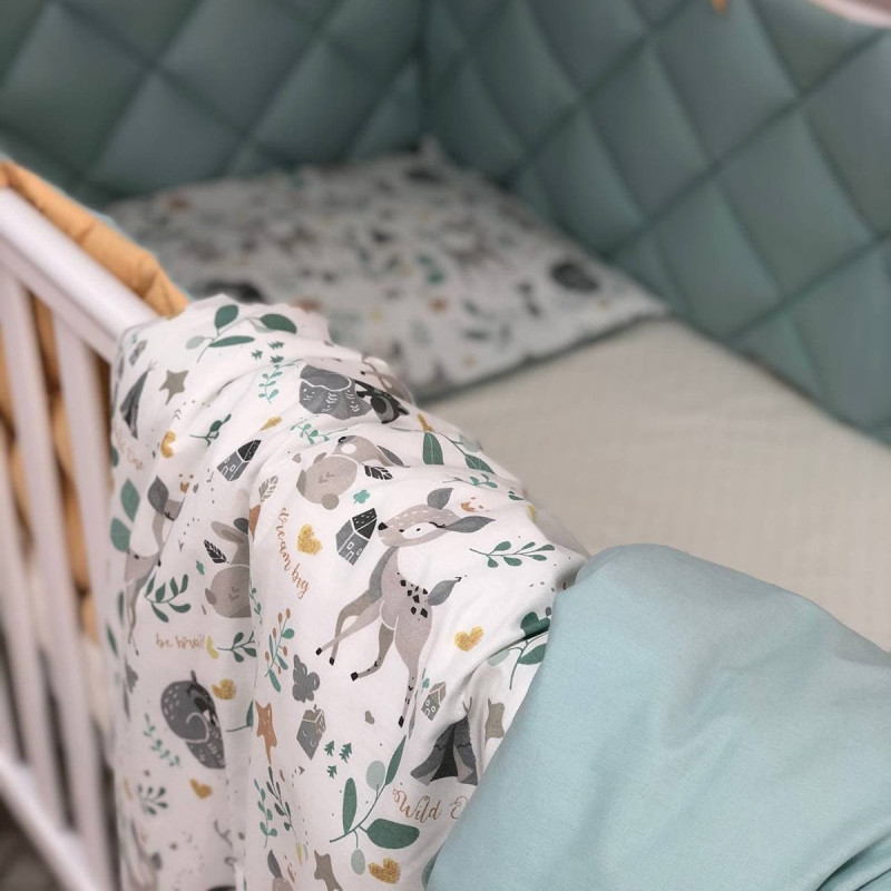 Постільна білизна Msonya Комплект стьобаний бортик унісекс з малюнком мята Стандарт 60х120 0291597