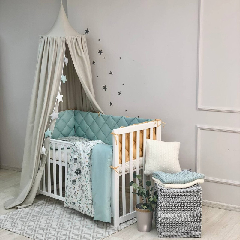 Постільна білизна Msonya Комплект стьобаний бортик унісекс з малюнком мята Стандарт 60х120 0291597