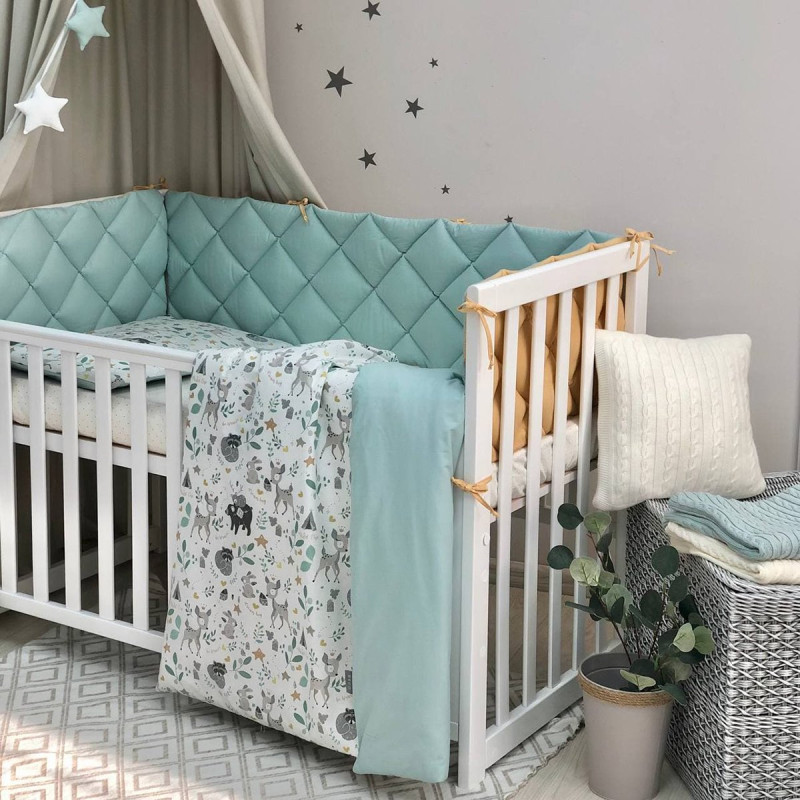 Постільна білизна Msonya Комплект стьобаний бортик унісекс з малюнком мята Стандарт 60х120 0291597