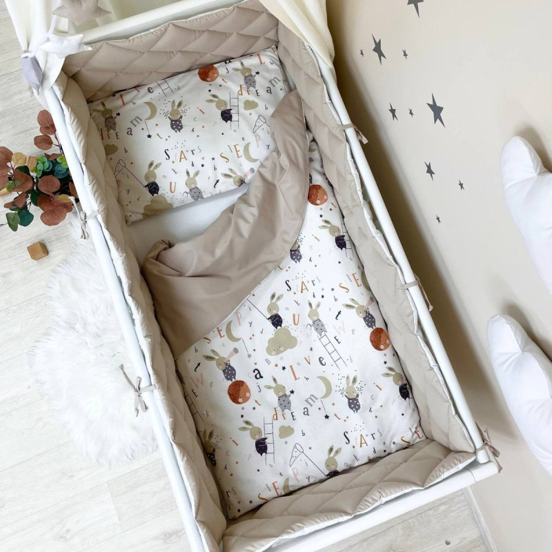 Постільна білизна Msonya Комплект стьобаний бортик унісекс з малюнком бежевий Стандарт 60х120 029189