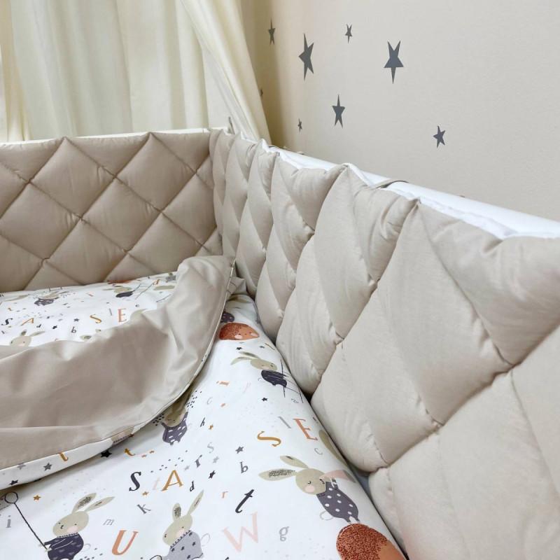 Постільна білизна Msonya Комплект стьобаний бортик унісекс з малюнком бежевий Стандарт 60х120 029189