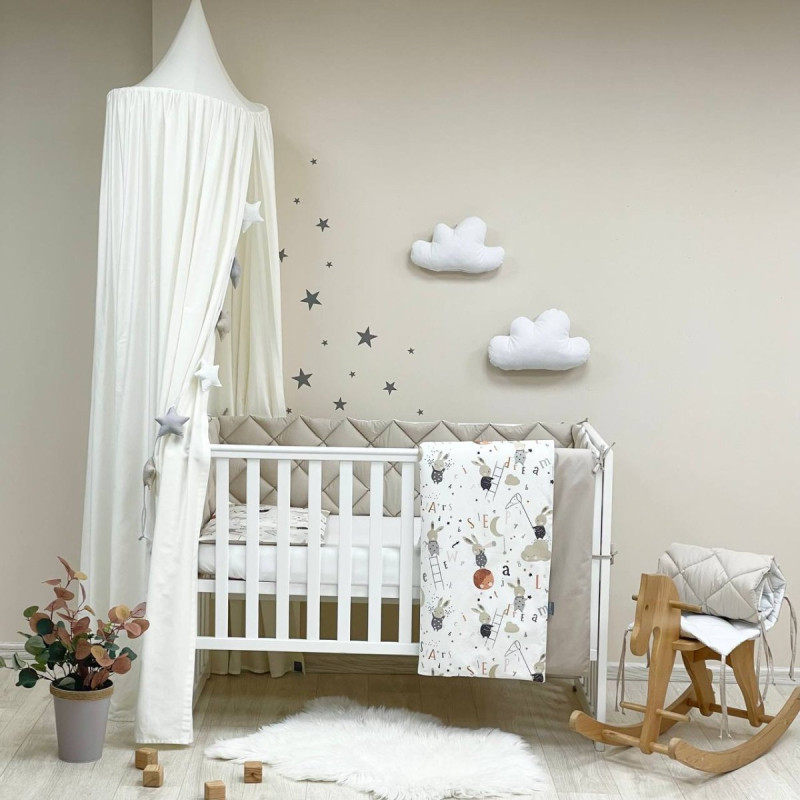 Постільна білизна Msonya Комплект стьобаний бортик унісекс з малюнком бежевий Стандарт 60х120 029189