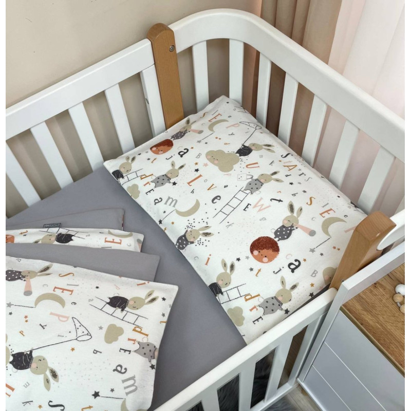 Постільна білизна Msonya Простирадло дівчина з малюнком сірий