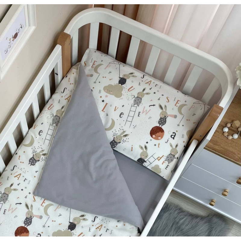 Постільна білизна Msonya Простирадло дівчина з малюнком сірий