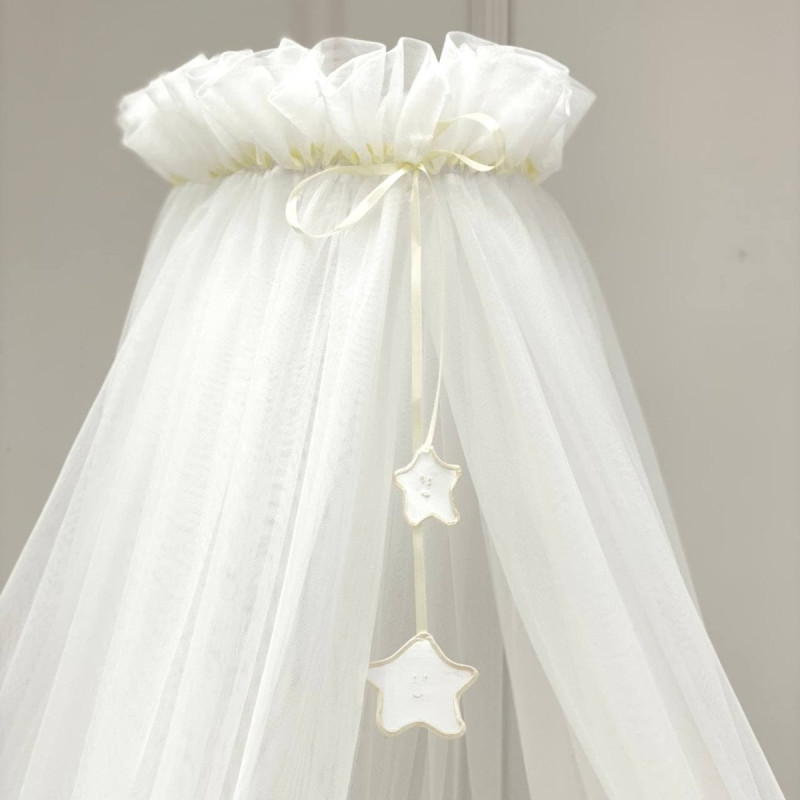 Балдахін Msonya універсальний із зірочками ХL молочний