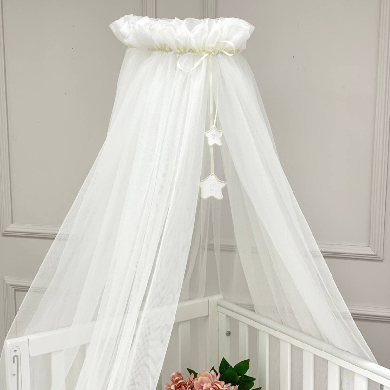 Балдахін Msonya універсальний із зірочками ХL молочний