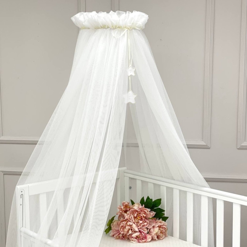 Балдахін Msonya універсальний із зірочками ХL молочний