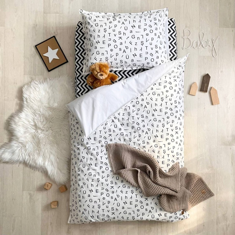 Постільна білизна Msonya ясла поплін Літери чорні