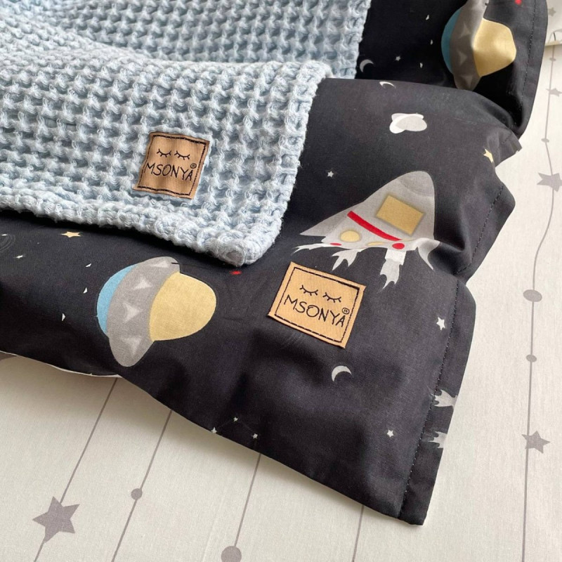 Постільна білизна Msonya ясла поплін Ракети на чорному