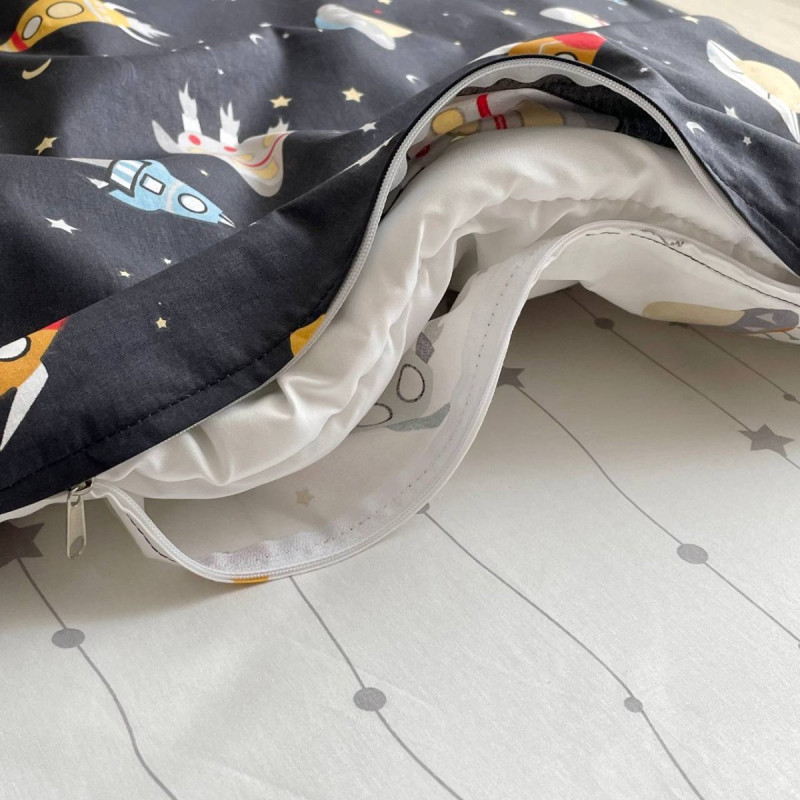 Постільна білизна Msonya ясла поплін Ракети на чорному