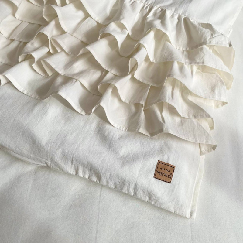 Постільна білизна Msonya ясла варенка з рюшем молочний