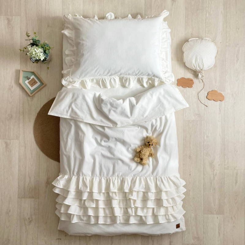Постільна білизна Msonya ясла варенка з рюшем молочний