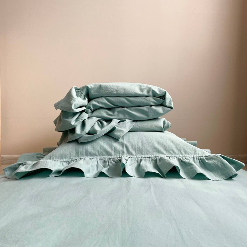 Постільна білизна Msonya ясла варенка з рюшем м'ятний