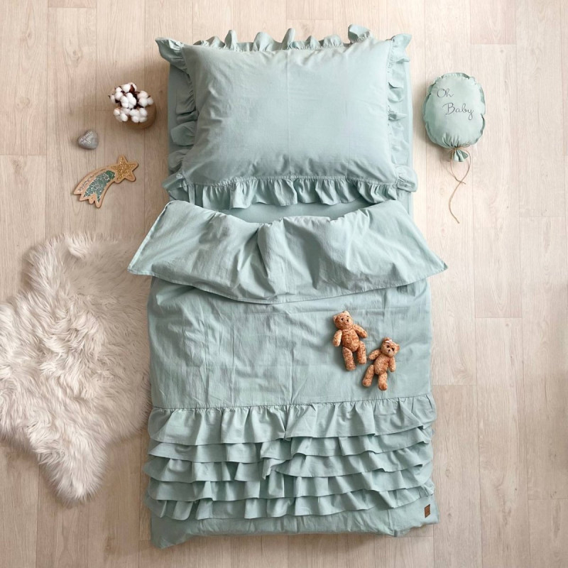 Постільна білизна Msonya ясла варенка з рюшем м'ятний