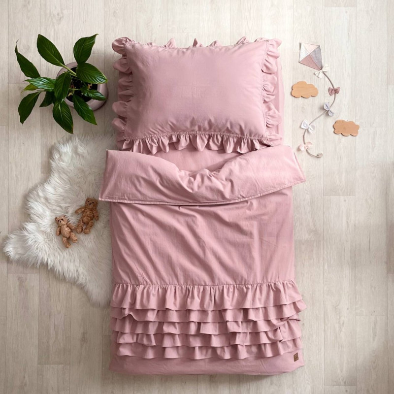 Постільна білизна Msonya ясла варенка з рюшем пудра