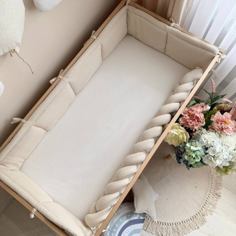 Бортик Msonya у ліжко унісекс однотонний бежевий