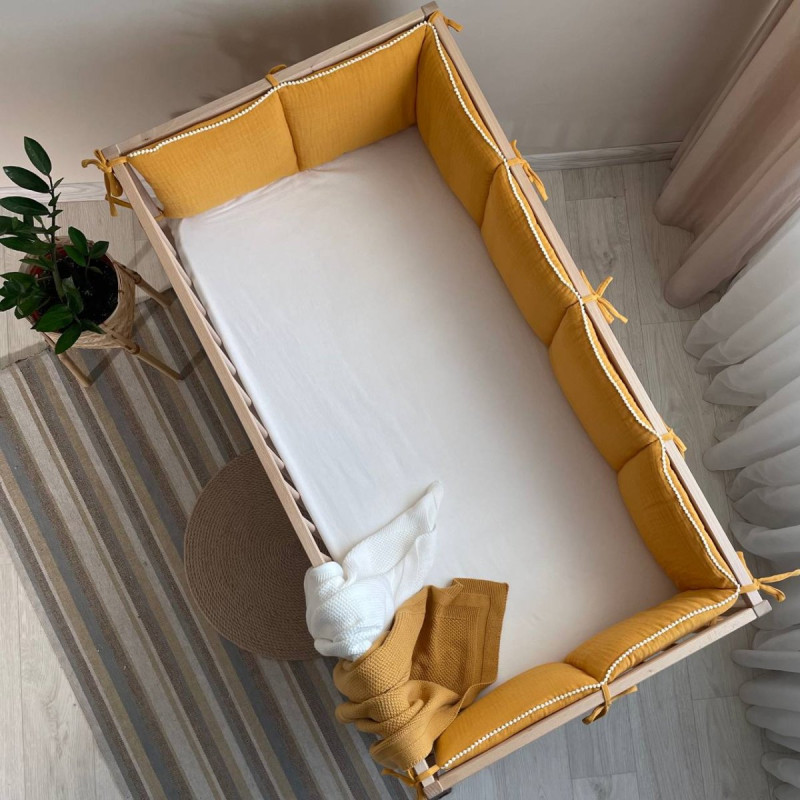 Постільна білизна Msonya Бортик у ліжко На 3 сторони ліжка унісекс гірчиця Стандарт 60х120