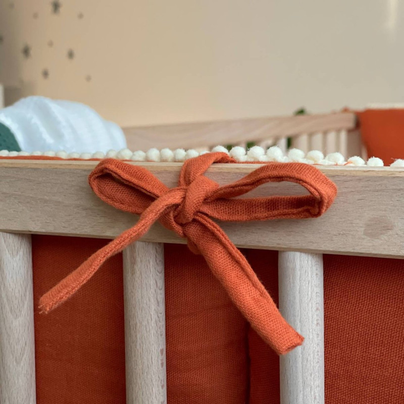 Постільна білизна Msonya Бортик у ліжко На 3 сторони ліжка унісекс теракот Стандарт 60х120