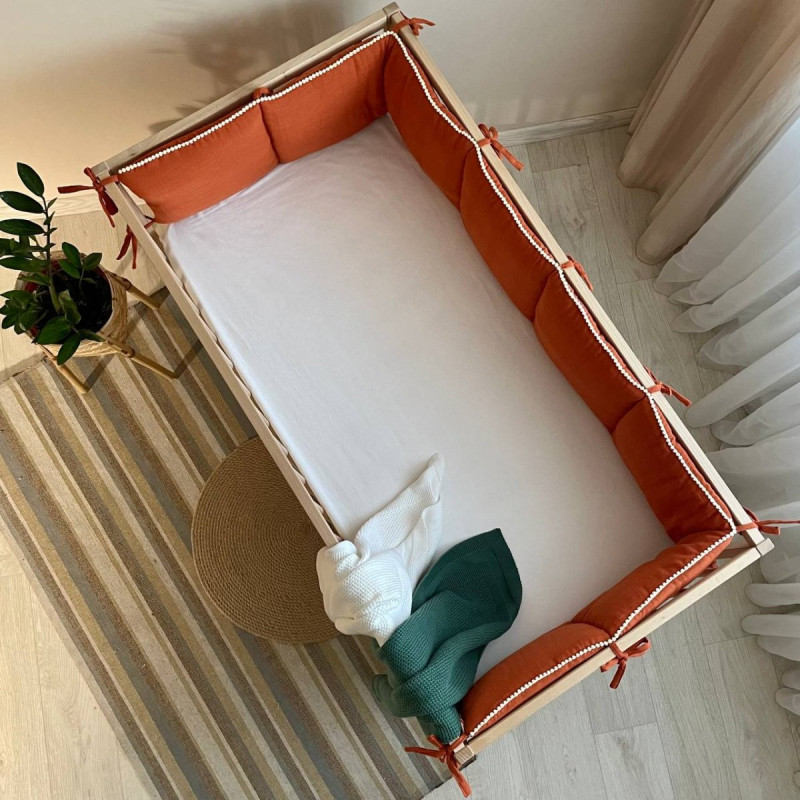 Постільна білизна Msonya Бортик у ліжко На 3 сторони ліжка унісекс теракот Стандарт 60х120